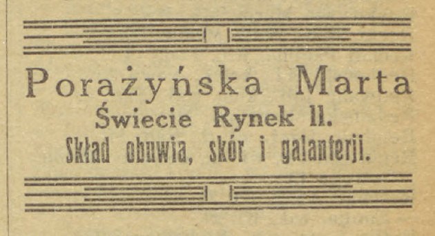 M. Porażyńska_Skład obuwia, skór_Rynek 11, Księga Adresowa, s. 15.